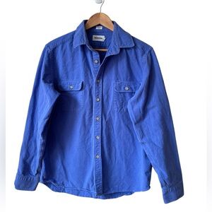 Taylor Stitch The Yosemite Shirt Long Sleeve Washed Blue Cotton Size 40/M